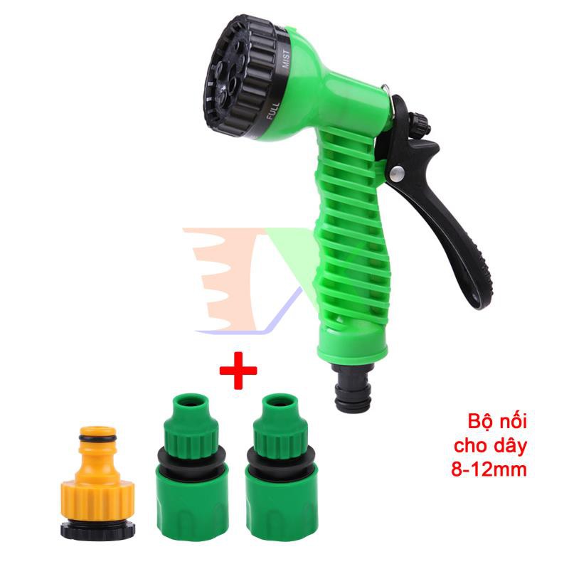Bộ phụ kiện tưới cây, Rửa xe 4 món V8N-4081, Bộ vòi tưới cây 7 trong 1 Dùng cho Dây 8-12 mm