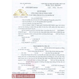 BỘ HỒ SƠ LY HÔN THUẬN TÌNH MỚI NHẤT