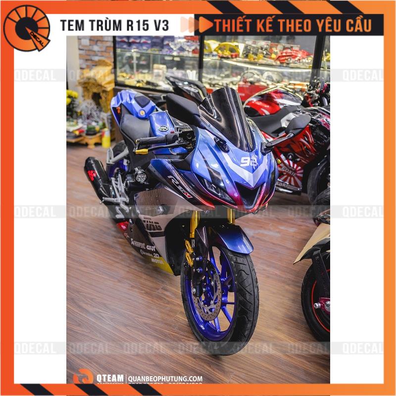 Tem trùm R15 V3 decal 3 lớp đa sắc luxury thiết kế theo yêu cầu