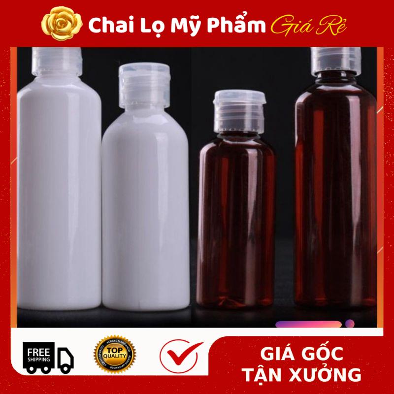 Chai Chiết Mĩ Phẩm ❤ Chai nhựa pet nắp bật nâu 20ml,30ml,50ml,100ml chiết mỹ phẩm , phụ kiện du lịch