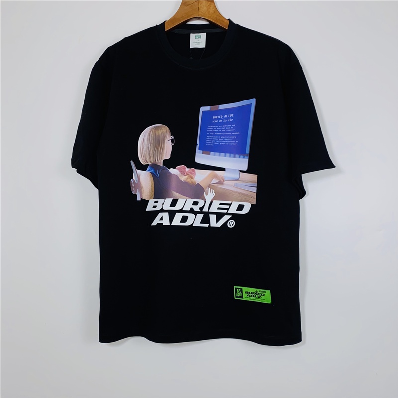 ADLV Áo Thun Cotton Tay Lỡ In Hình Bánh Donut Cho Nam Nữ