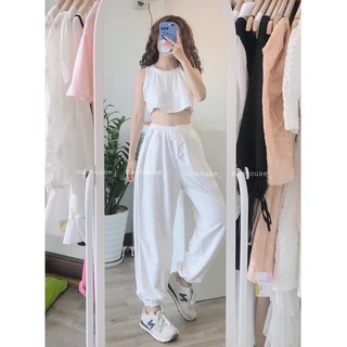 ❣❣sét áo croptop phối quần jogger trắng