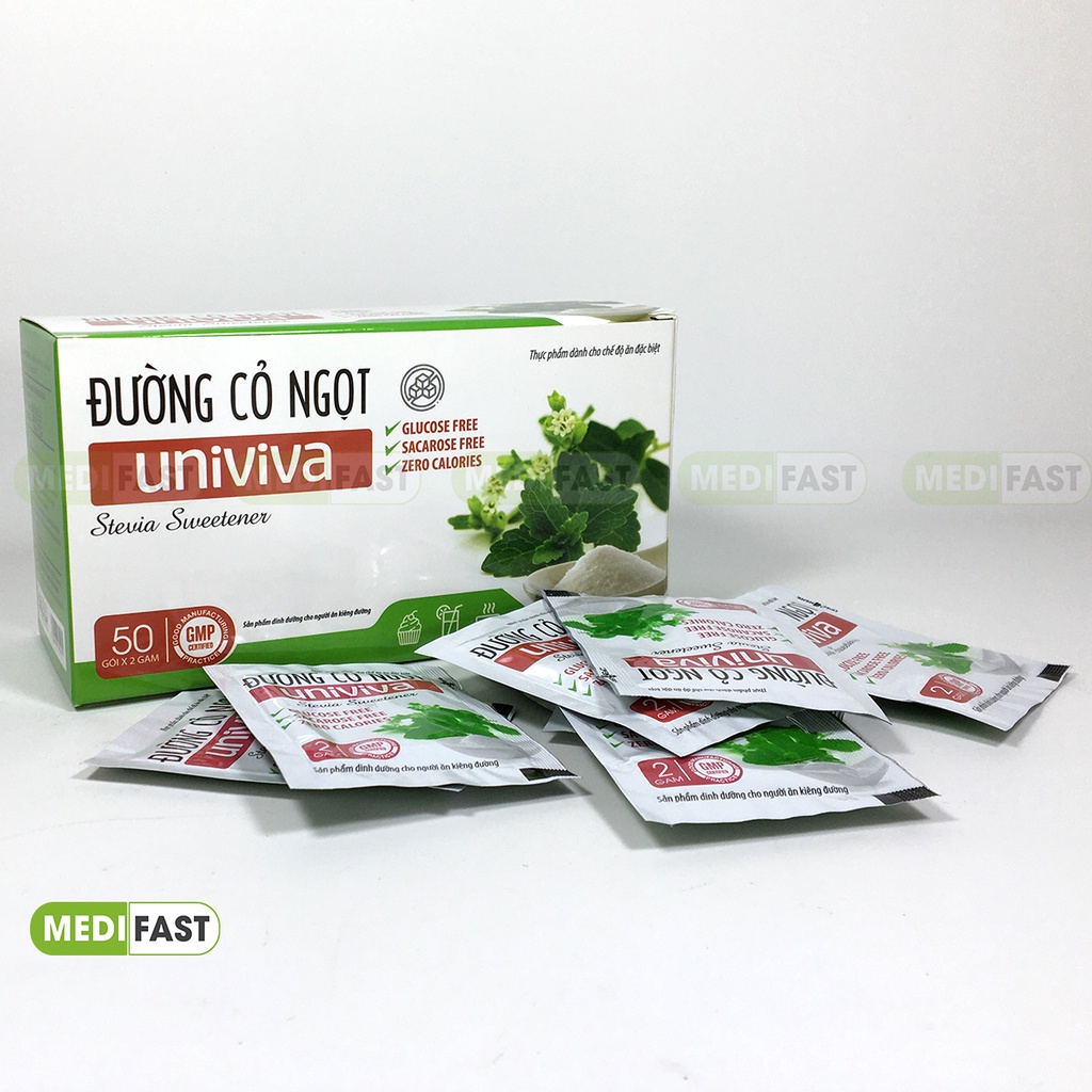 Đường cỏ ngọt Univiva cho người giảm cân, thừa cân béo phì, vận động viên thể hình, tiểu đường, thay thế đường mía, phèn