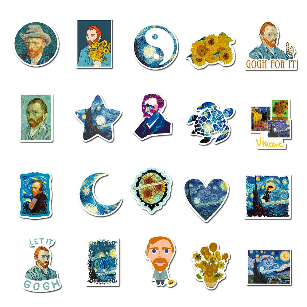 JOJO· Bộ Hình Dán Chống Thấm van Gogh, 40 tờ/bộ