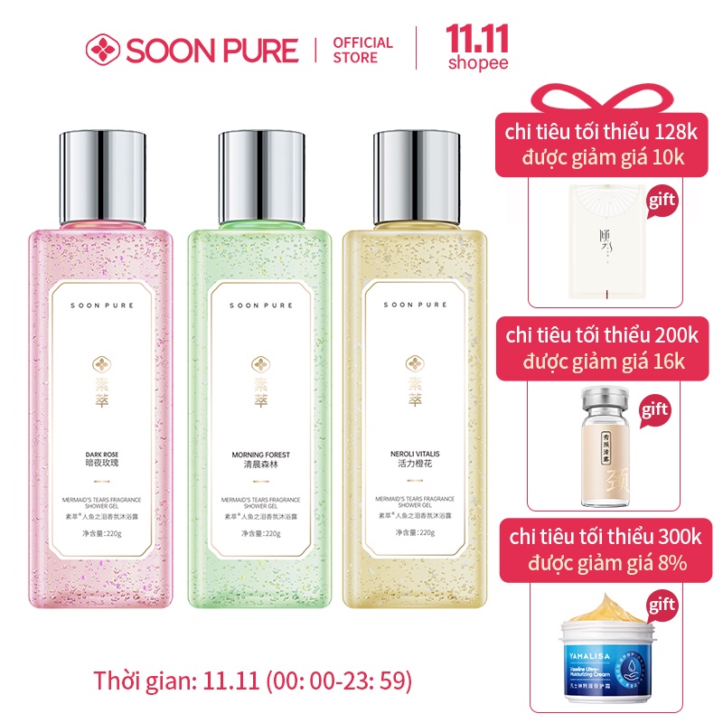 Sữa tắm SOONPURE 220g giữ hương lâu giúp làm trắng và dưỡng ẩm | BigBuy360 - bigbuy360.vn