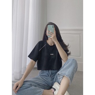 Áo croptop viền replei