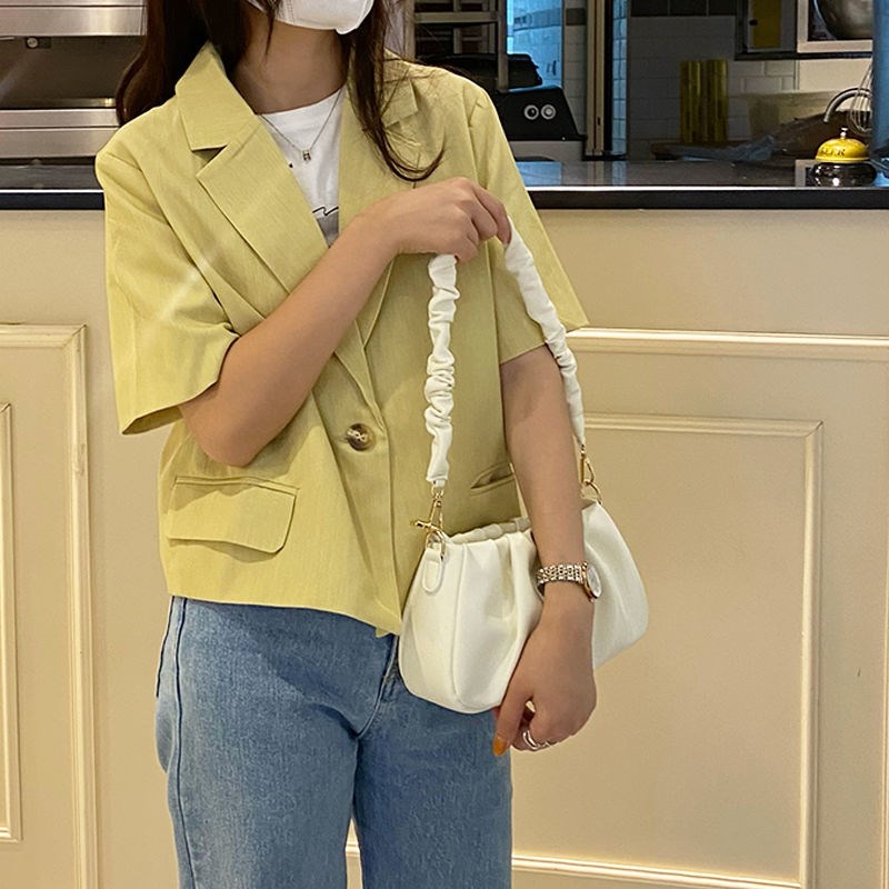 Túi xách nữ túi kẹp nách da cao cấp dáng chữ nhật dính kèm dây ngọc trai nhân tạo 1999store_official