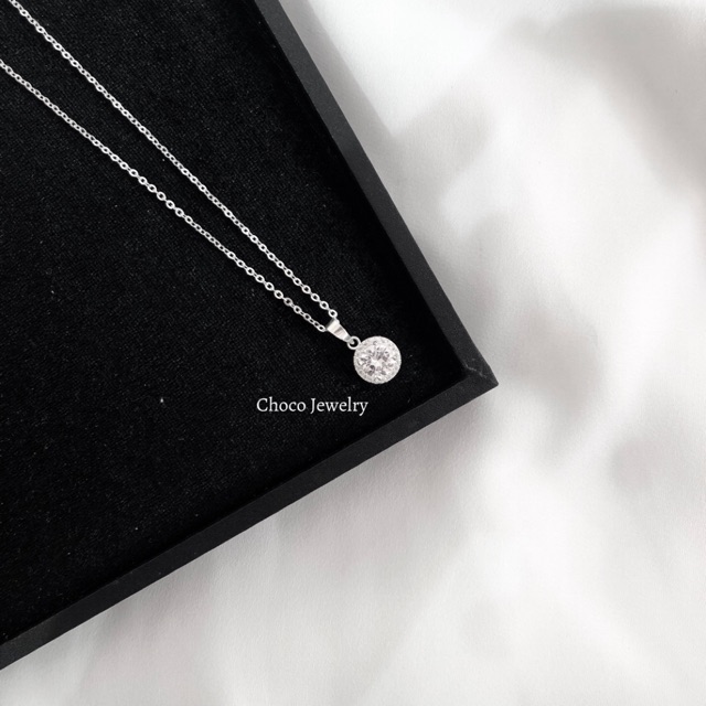 Dây chuyền bạc mặt đá lớn Choco Jewelry