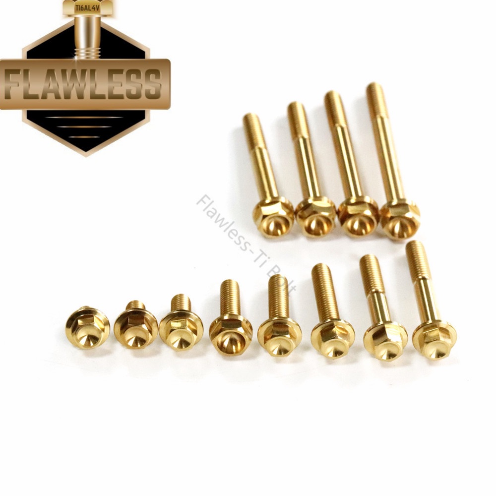 Bộ Bu Lông Gắn Động Cơ Mặt Bích Bằng Titan Gr5 M6×10/12/15/20/22/25/28/30/32/35/40/45/50/55/60 Hàng Có Sẵn