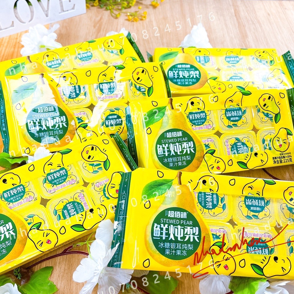 Hot mùa hè - Một vỉ thạch cốc vị lê vàng tươi mát Hongkong vỉ 225gam