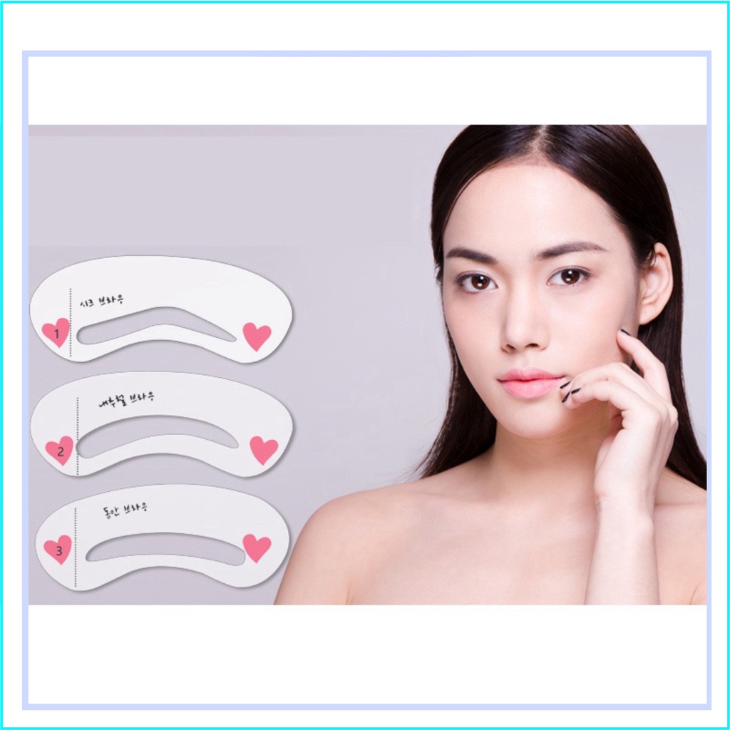 [Freeship] Set 3 khuôn kẻ lông mày phong cách Hàn Quốc