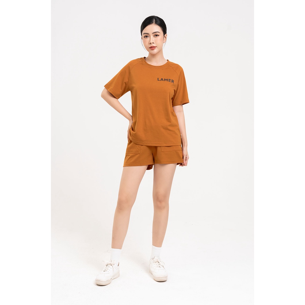 Bộ Áo Thun Vai Rag Lag+Quần Short By Lamer O68S22H002