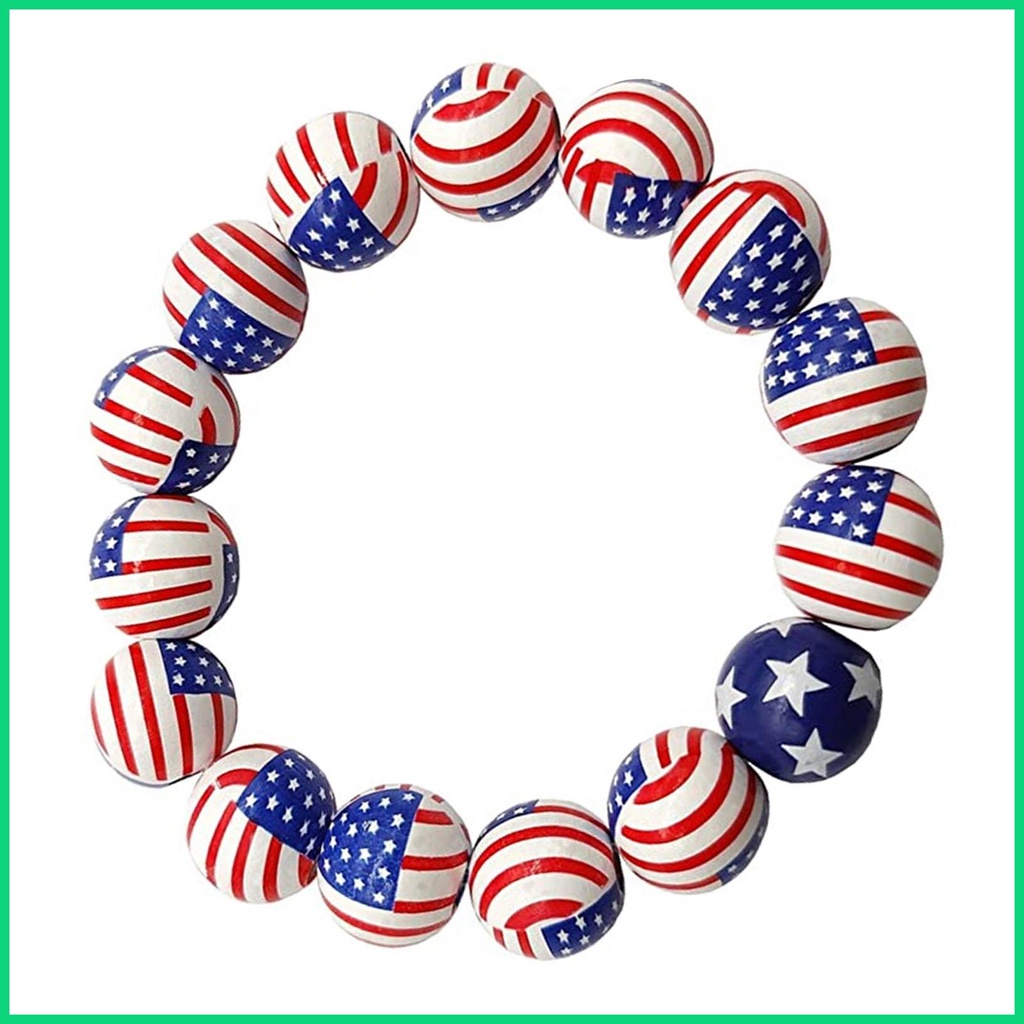 Vòng Tay Chuỗi Hạt Hình Lá Cờ Mỹ 4th July