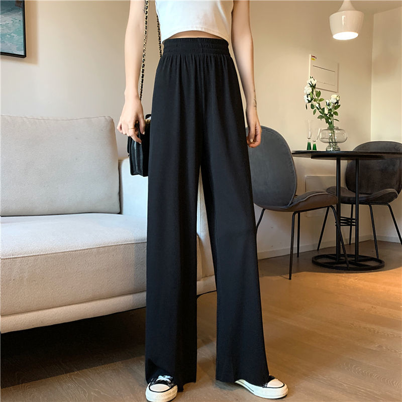 Wide-legged Pants For Women Summer Ice Silk Pants 2020 New Fashion Casual Pants
