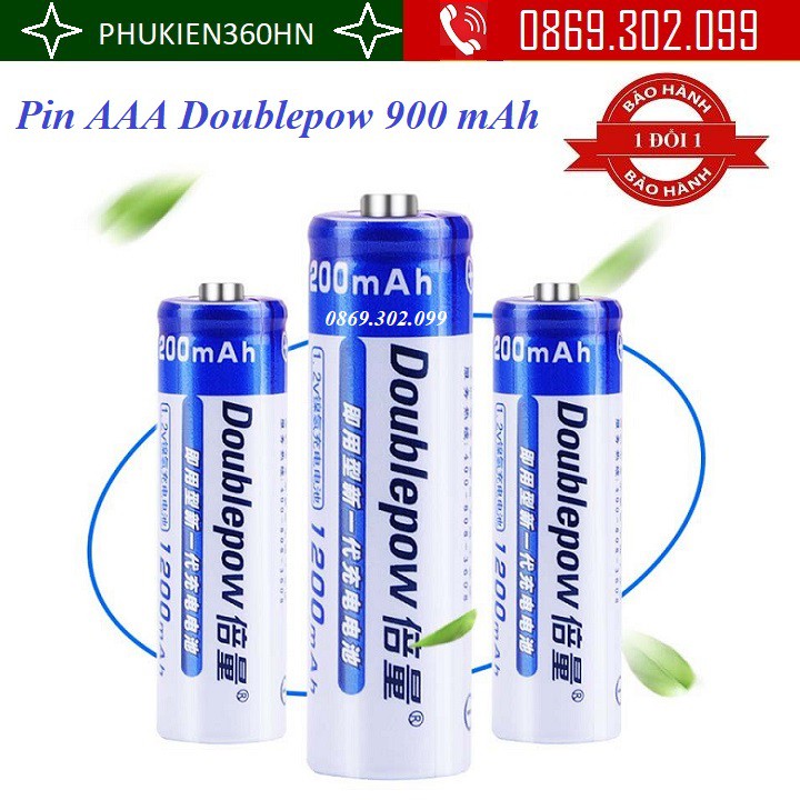 Bộ 3 pin sạc AAA Doublepow 900 mAh