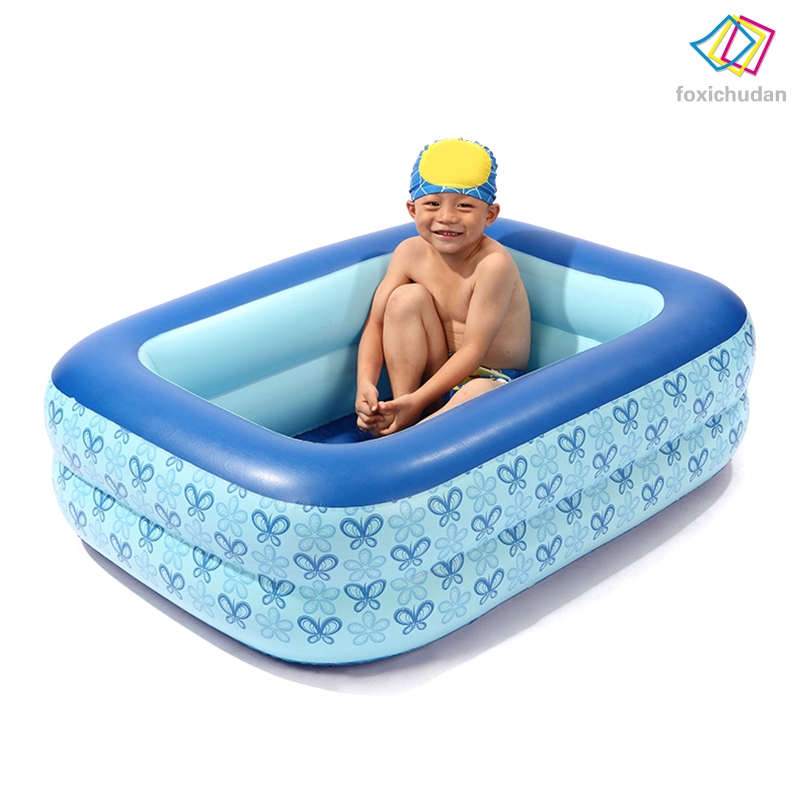 FCD☆ PVC Rectangular Inflatable Swimming Pool Children Home Courtyard Garden Swimming Pool