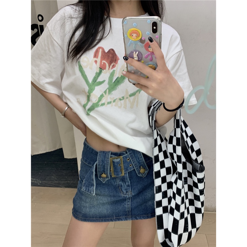 Áo Thun Cotton Trơn Dáng Rộng Thoáng Khí Ngắn Tay Thời Trang 49378