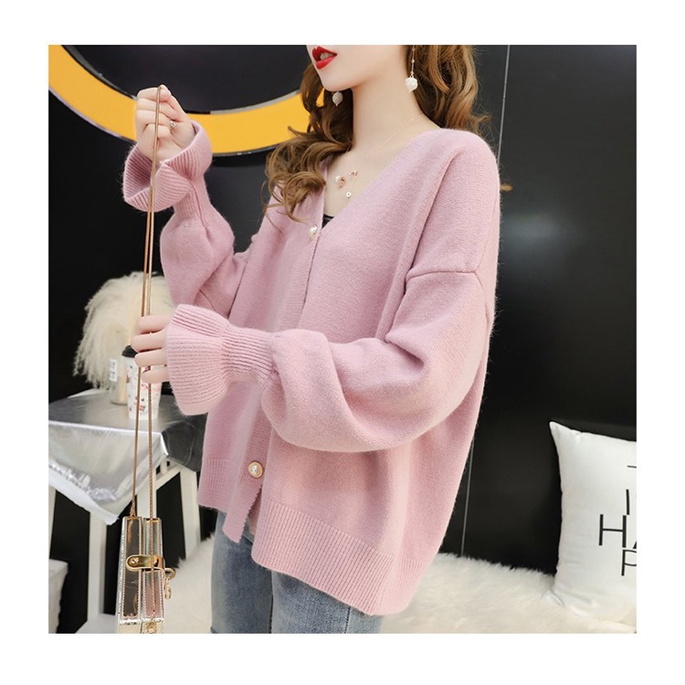 Áo len cadigan nữ thời trang phong cách Hàn Quốc có khuy cài V16