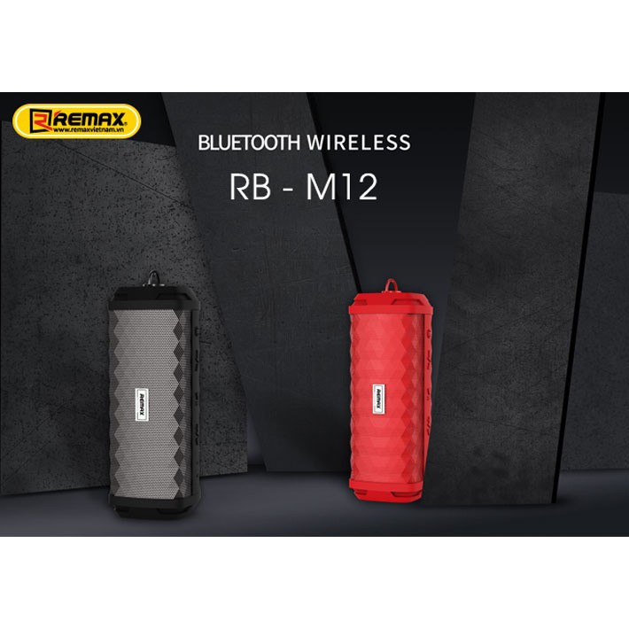Loa Bluetooth v4.1 Cao cấp thiết kế chống nước chống bụi tiêu chuẩn Ipx7 Remax - M12