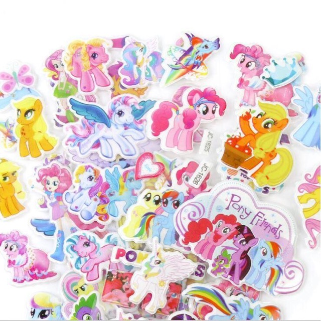 Sticker ngựa thần pony combo 30 -50 cái ép lụa ảnh khác nhau