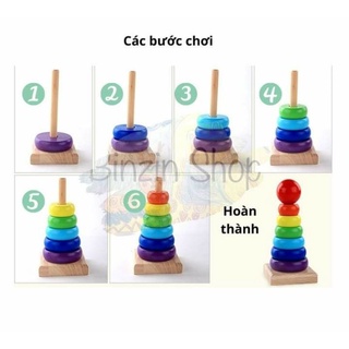 Bộ xếp tháp cầu vồng cho bé
