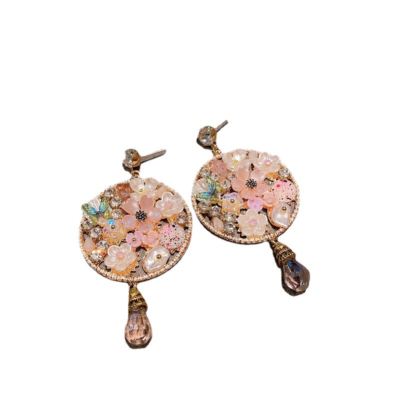 Bông Tai Mạ Bạc 925 Hình Hoa Sang Trọng Phong Cách Bohemian