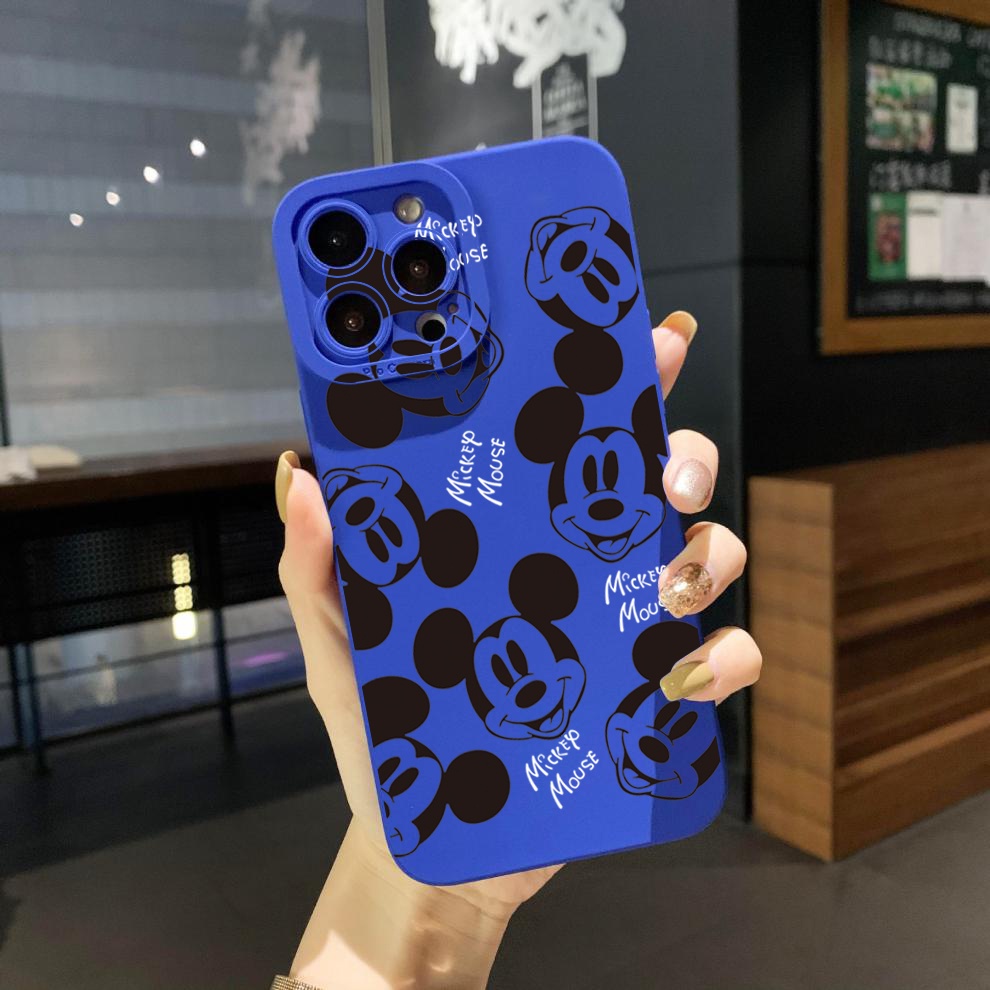 Ốp Điện Thoại Viền Vuông In Hình Mickey Ngộ Nghĩnh Cho Samsung Galaxy S22 Plus Note 20 Ultra S21 FE S20