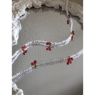 Set vòng cổ, nhẫn handmade Cherry Pon Pon