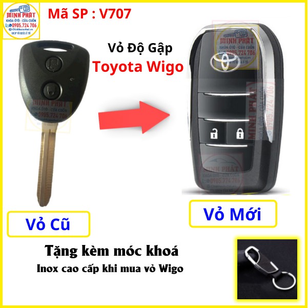 Vỏ chìa khoá xe Toyota Wigo Độ gập