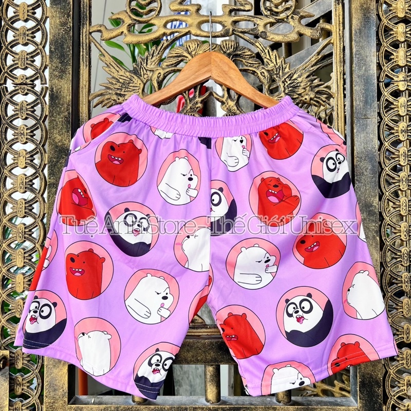 [24 MẪU] Set bộ đùi cartoon hoạt hình áo 3D + Quần đùi lững TUEANHSTORE - Set bộ mặc nhà Unisex Freesize 38-68kg