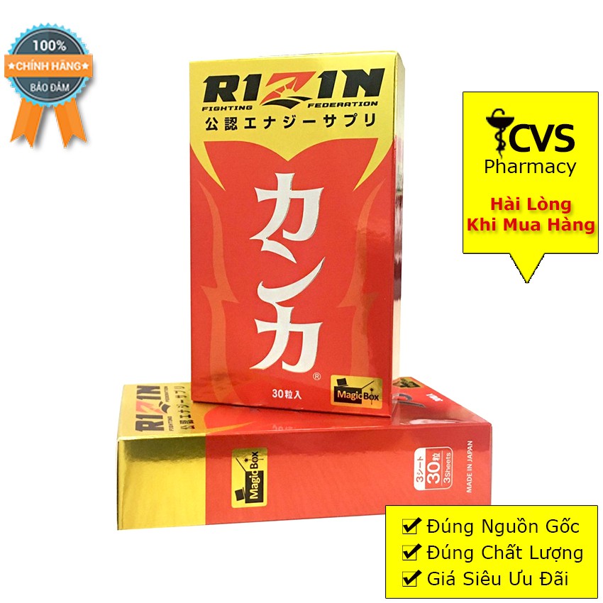 Bổ thận RIZIN (Nhật Bản) - Giúp Bồi Bổ Sức Khỏe &amp; Tăng Cường Sinh Lực (Hộp 30 Viên)