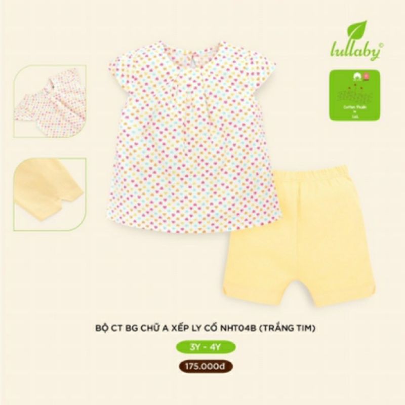 Bộ Bé Gái Lullaby Cộc Tay Cotton Poplin