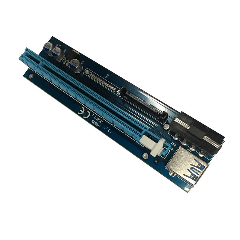 Card Chuyển Đổi Pci-E 1x Sang 16x, 4pin + Sata Tương Thích Với Win7 / 8 / 10