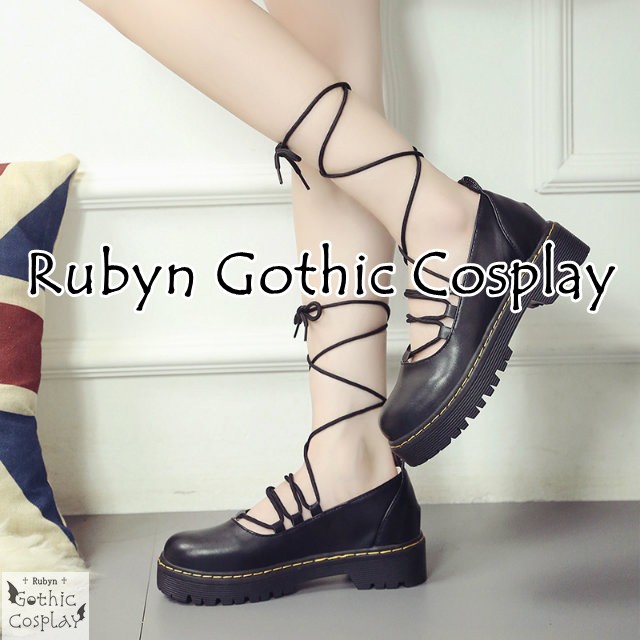 [CÓ SẴN] 🍁Giày búp bê lolita thắt dây phong cách oxford phong cách Anh (Tài khoản Shopee duy nhất: gothic.cosplay )