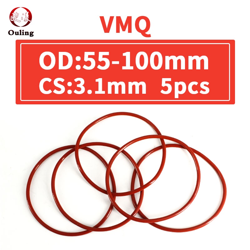 1 Vòng Đệm Cao Su Silicon Tròn Dày 3.1mm Cho Vòng O VMQ O Cs55 / 60 / 65 / 70 / 75 / 80 / 85 / 90 / 95 / 100 * 3.1mm Giảm Xóc