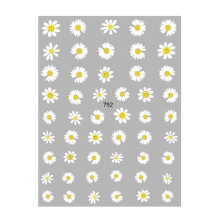 Sticker dán móng hoa cúc trắng 0966