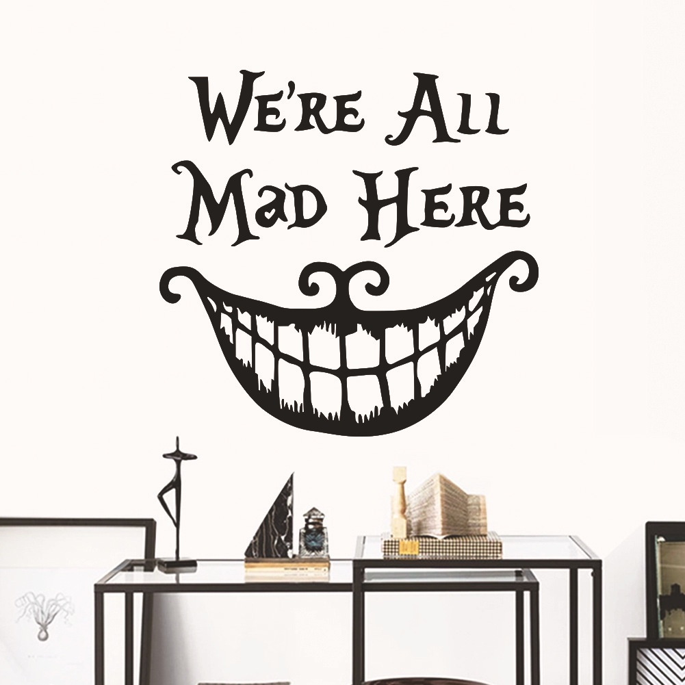 [Sản Phẩm Halloween] Sticker Dán Tường / Cửa Sổ Trang Trí Halloween Kinh Dị Ma Dơi Bí Ngô Boo! Phụ Kiện Trang Trí Tiệc Ngày Lễ We 'Re All Mad Here