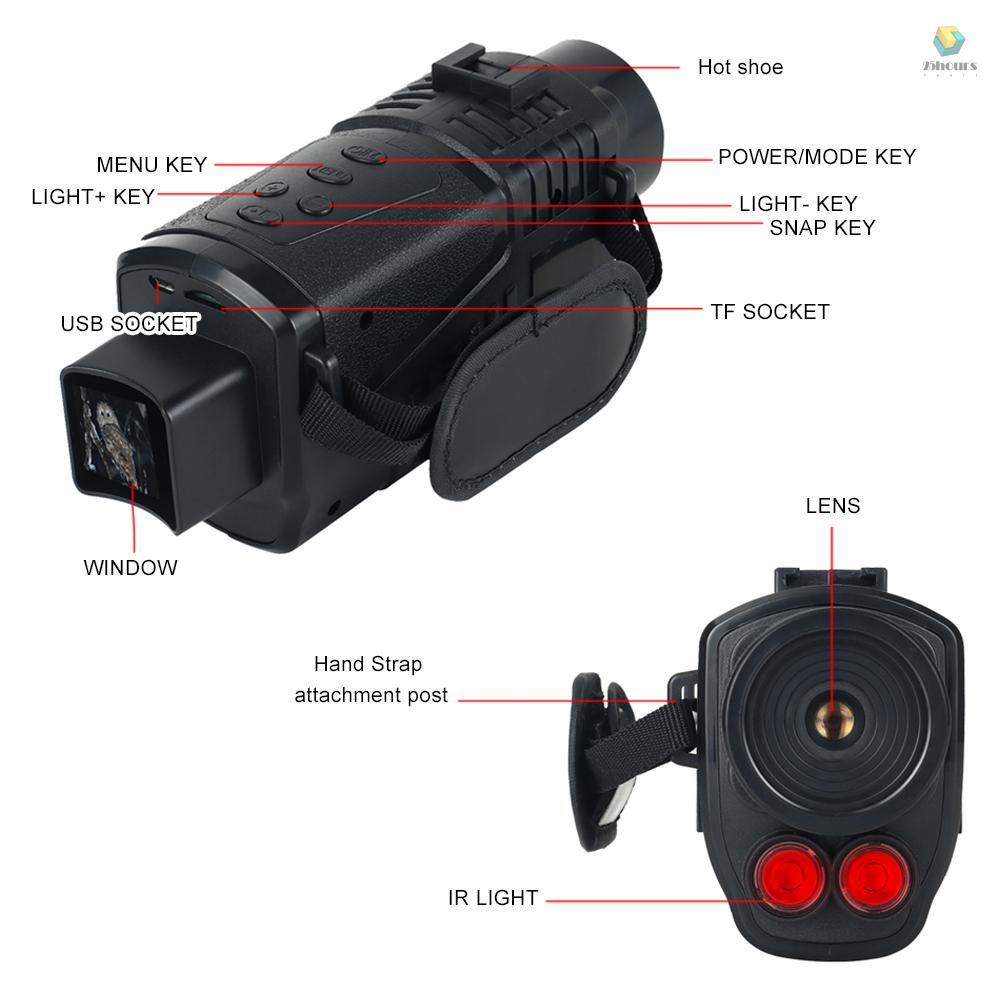 Ống Nhòm Hồng Ngoại Đo Khoảng Cách Ban Đêm 5X Zoom 300M
