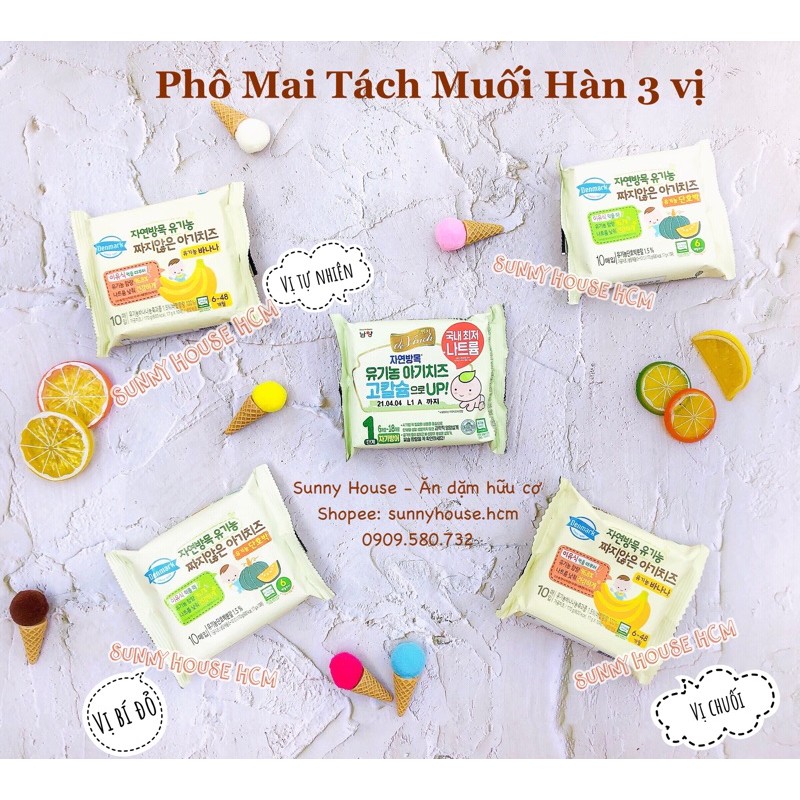 Phô Mai Tách Muối Hàn Quốc 3 vị Cho Bé Từ 6 Tháng