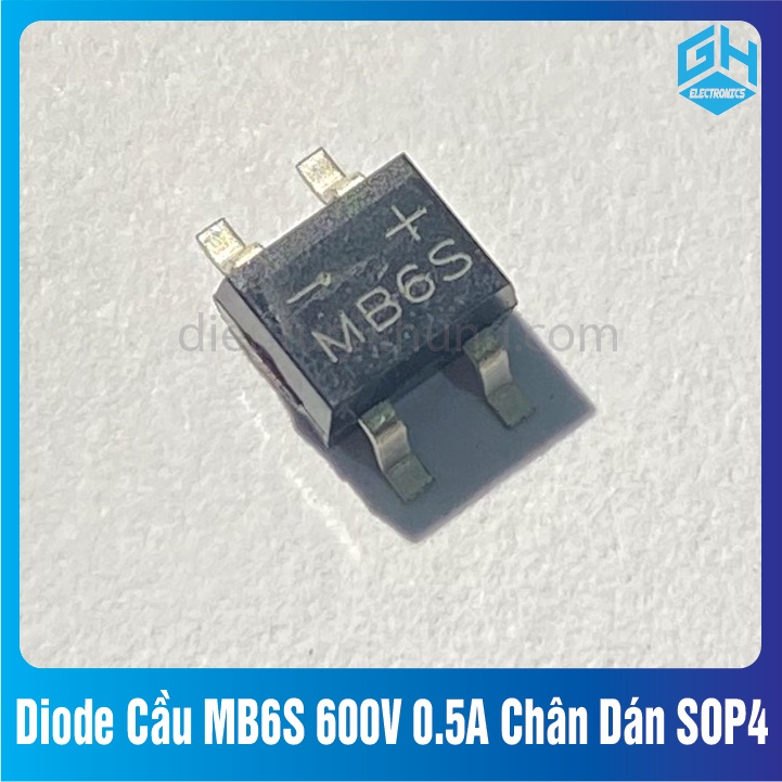 Set 10 con Diode Cầu MB6S 600V 0.5A có Chân Dán SOP 4