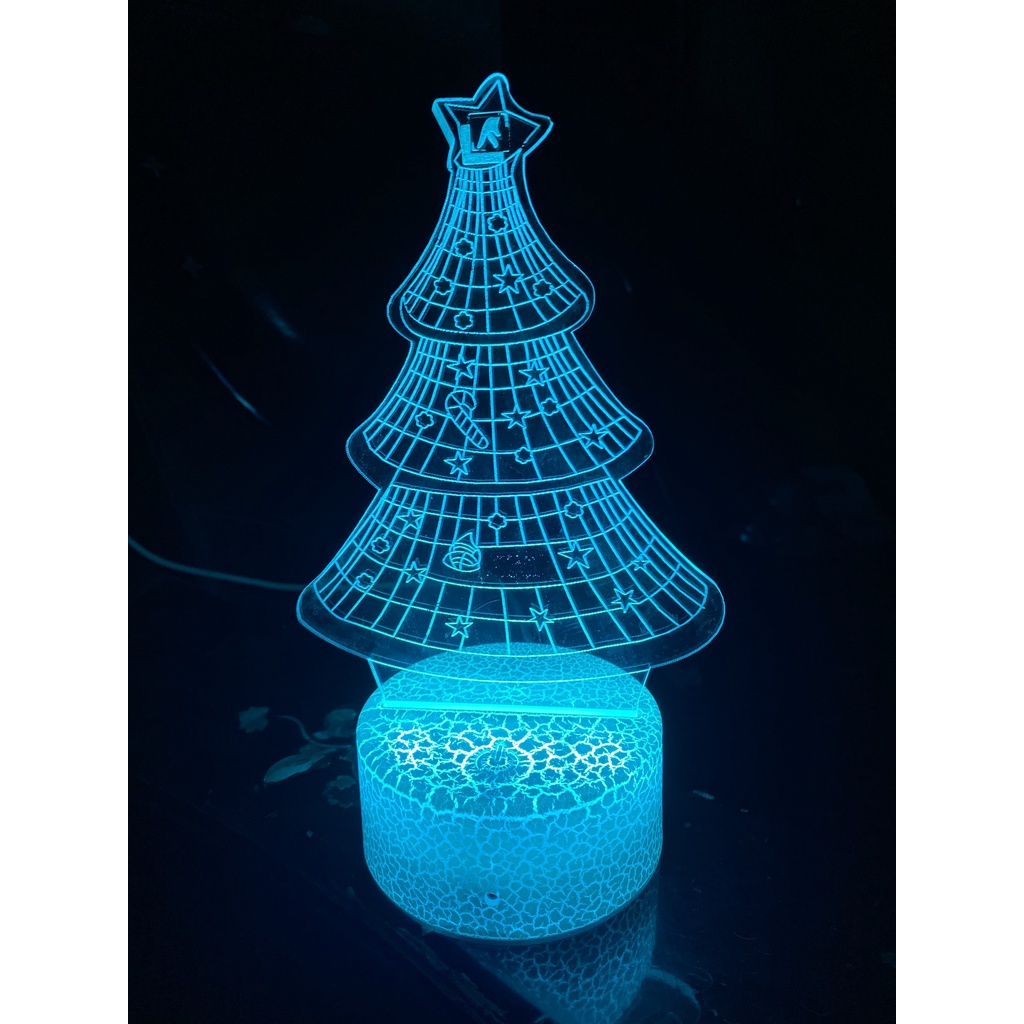 Đèn led trang trí mica 3D cây thông noel – Làm quà tặng, đồ trang trí, đèn ngủ