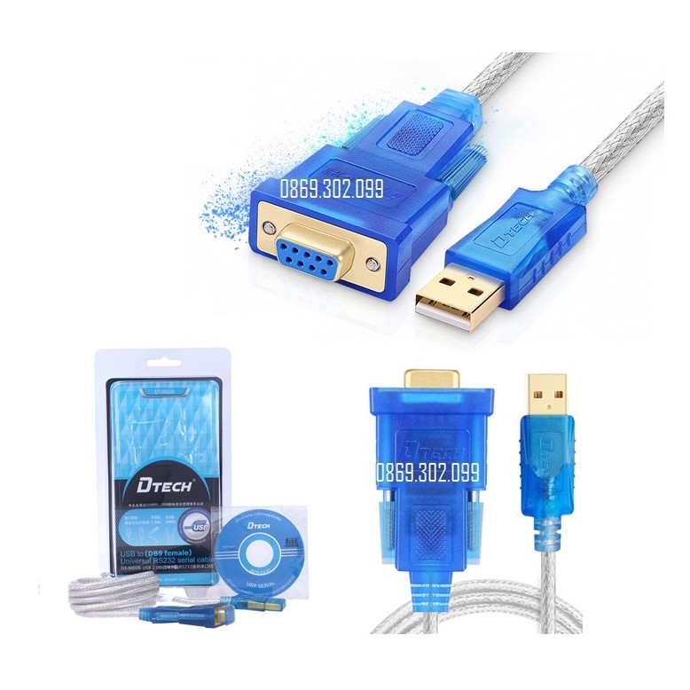 Cáp USB to Com (RS232-DB9) DTECH