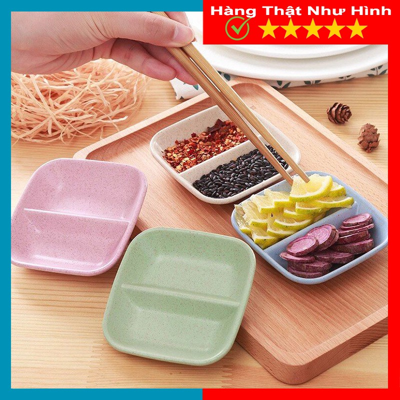 Chén Đựng Gia Vị 2 Ngăn, Chất Liệu Lúa Mạch An Toàn Cho Sức Khỏe - MTDDT