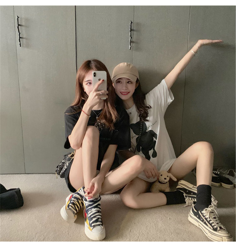 Đầm Thun Nữ Tay Ngắn Dáng Rộng Phong Cách Hàn Quốc | BigBuy360 - bigbuy360.vn