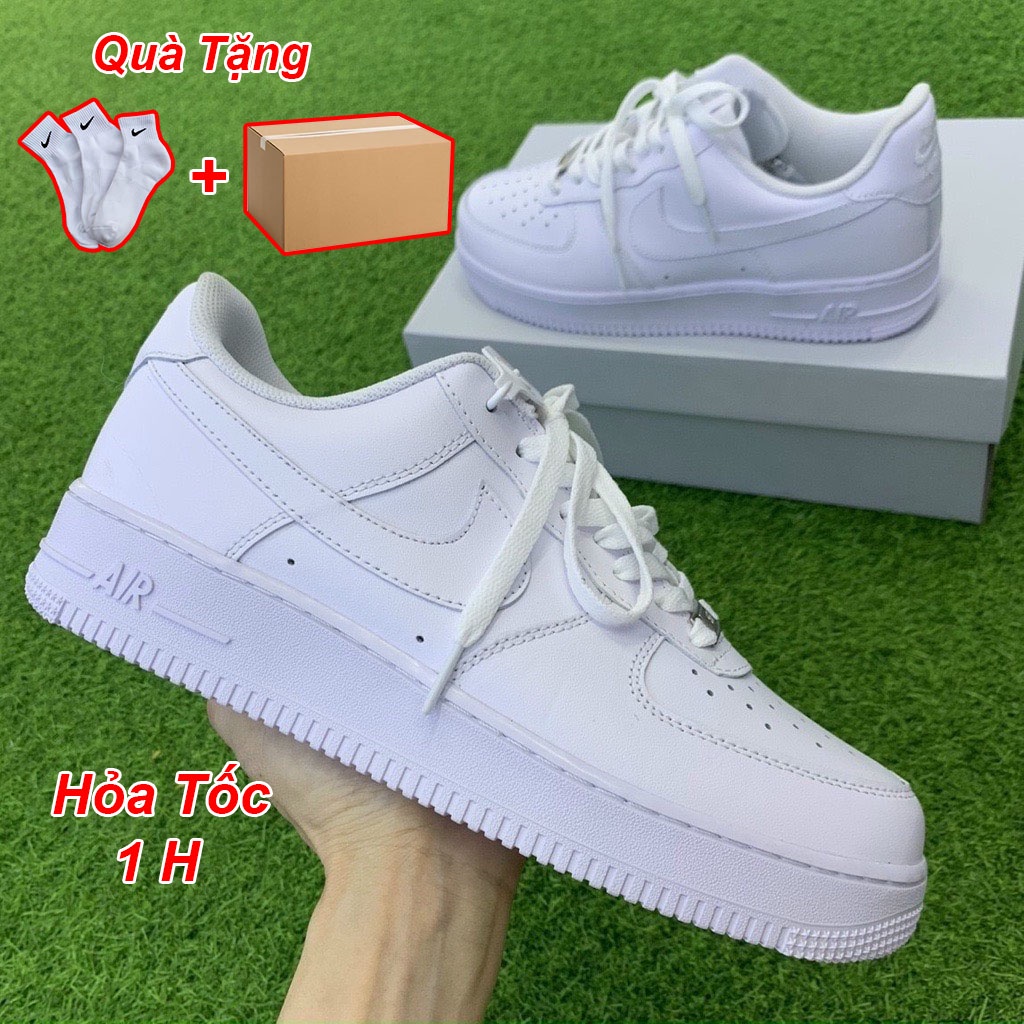 Giày Nam Nữ Nike Air Force 1 AF1 Trắng Cổ Thấp, Giày Thời Trang Đi Học Đi Chơi Đẹp Hot Trend