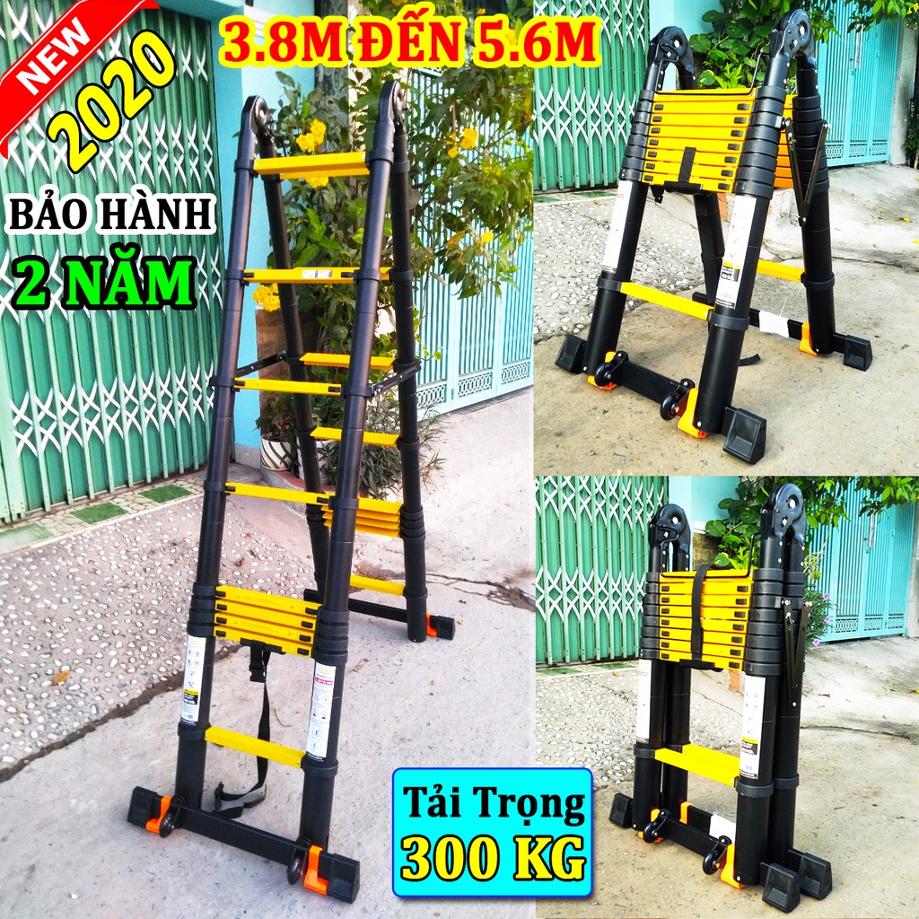 Thang nhôm rút đôi chữ A SUMIKA NEW 2020 (SƠN TĨNH ĐIỆN) SKS380D, SKS440D, SKS500D, SKS560D Bảo hành 2 năm