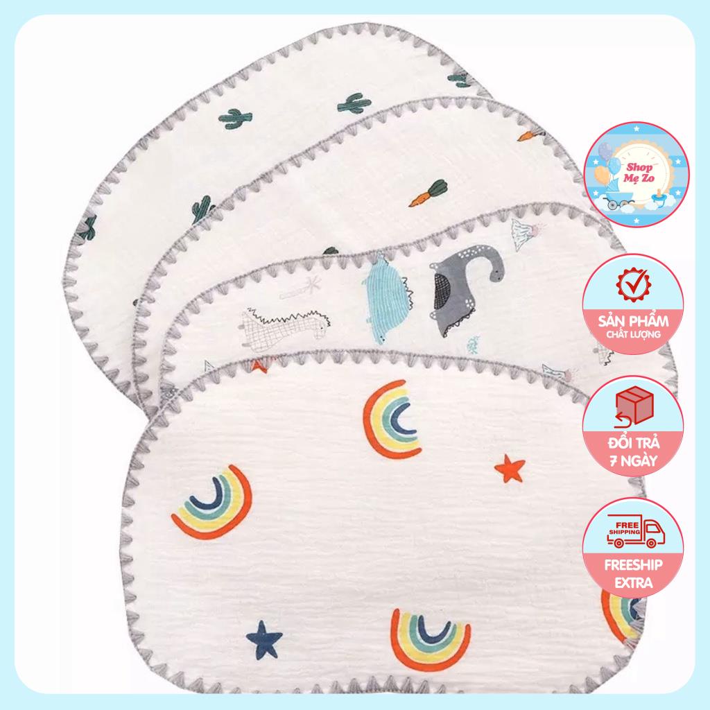Gối Xô Sơ Sinh Sợi Tre 10 Lớp Mềm Mịn Thấm Hút Mồ Hôi Tốt Cho Bé🔸shop mẹ zo
