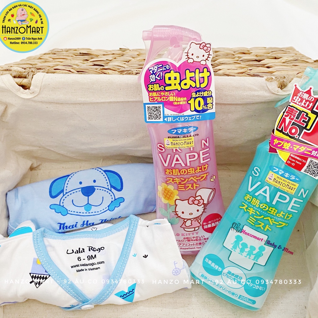 Xịt chống muỗi và côn trùng Skin Vape Nhật Bản 200ml  Chống muỗi cho bé và người lớn suốt 8h
