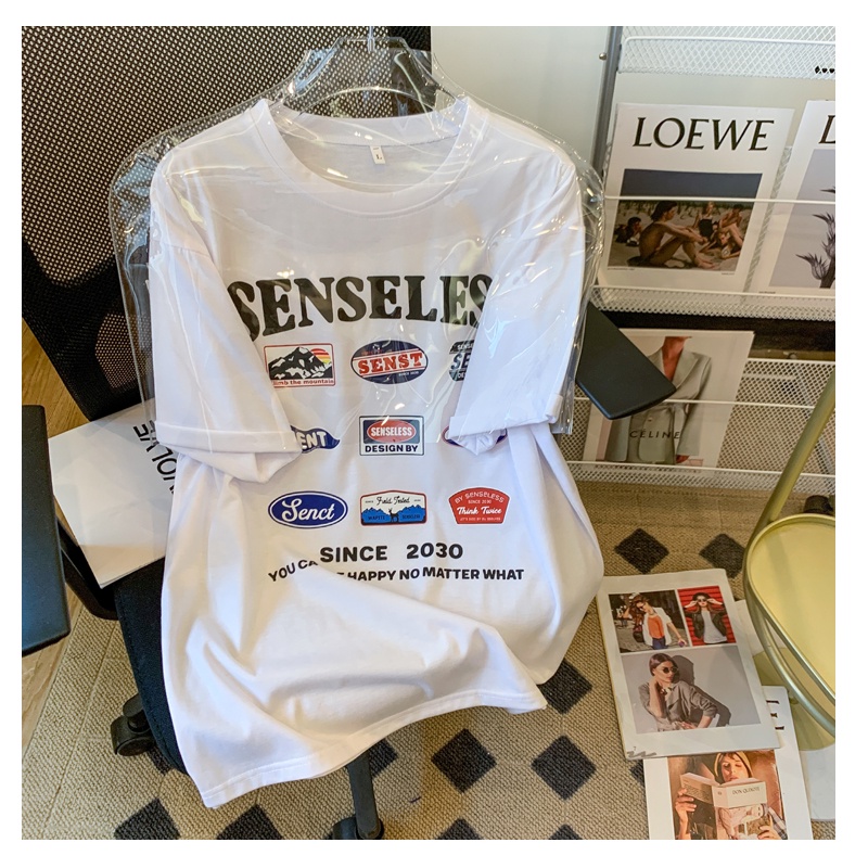 Áo Thun Tay Ngắn In Chữ Phong Cách Retro Thời Trang Mùa Hè Cho Nữ