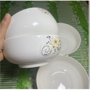 COMBO 5 Tô sứ bầu 025 cao cấp Bát Bảo hoa mai vàng đk 20cm,  bền – đẹp – rẻ, Since_1977